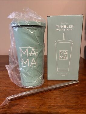 Blush Teas MAMA Insulated Tumbler With Straw New In Box 17 oz